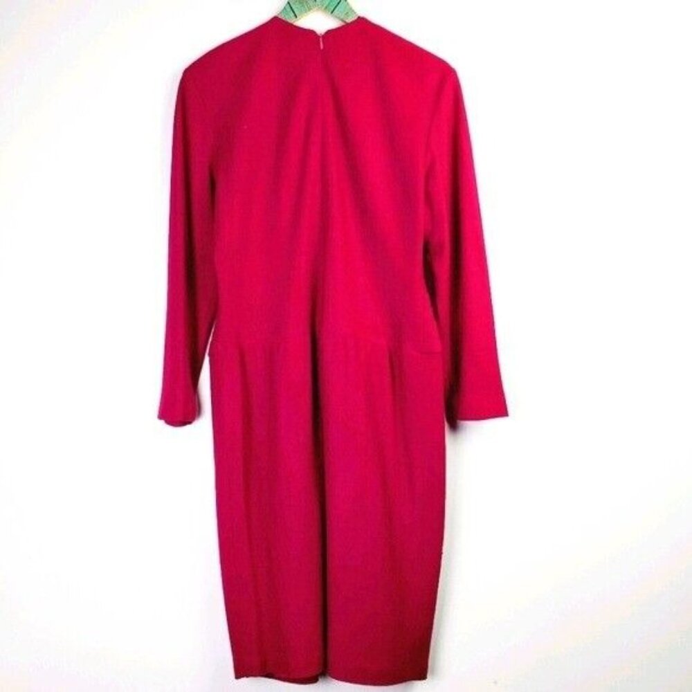Vtg 80s Kathryn Dianos Lined 100% Smart Wool Dress Sz 12 MUST SEE! - Picture 7 of 10